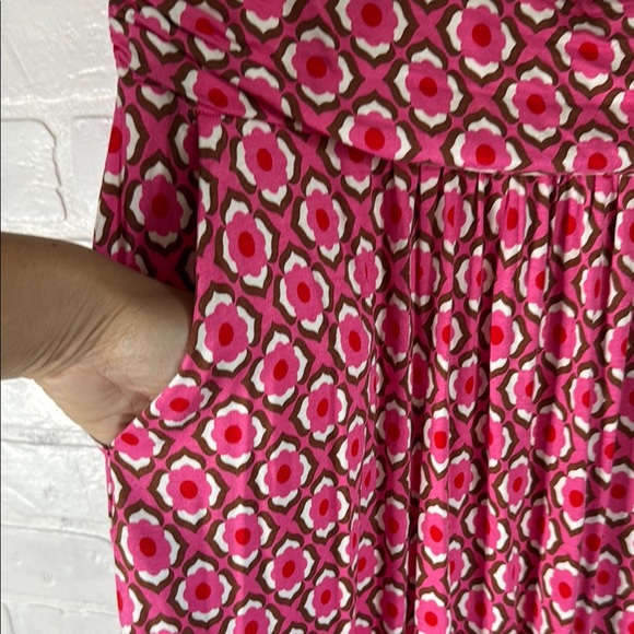 Boden Amelie Jersey Midi Dress Sangria Sunset, Geo Pome Size US 6 NWT - Picture 11 of 14